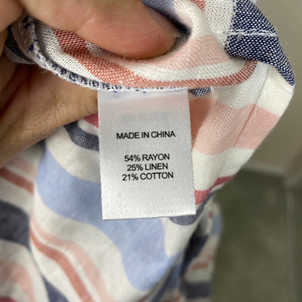 Anthropologie Drew Dress Wrap Linen Striped Tie Candy Stripe Size Small NWT - Picture 12 of 13